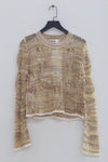 SWAYING/KNIT section dyed hollow bottoming shirt SW-SW24SS1T61-QIANZONG light brown PS86